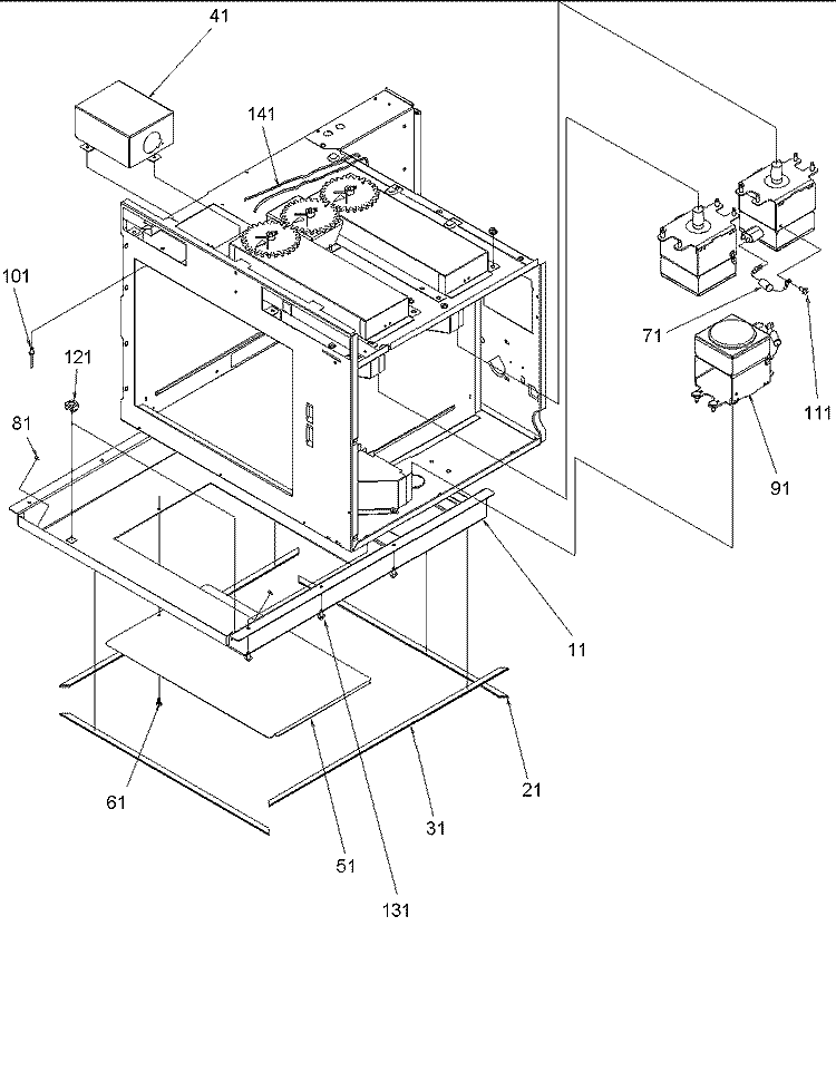 Chassis Assembly Parts Diagram and Parts List for MC52200 P1199501M Maytag Microwave