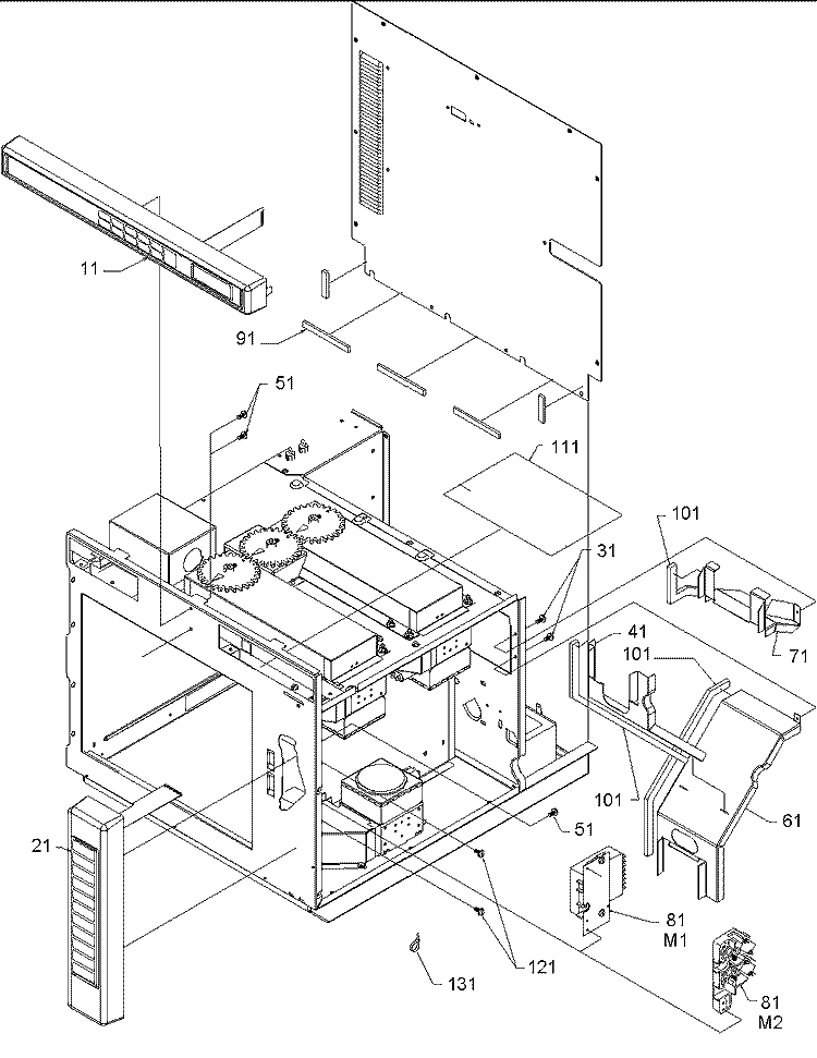 Controls Diagram and Parts List for RC519MP P1199604M Amana Microwave