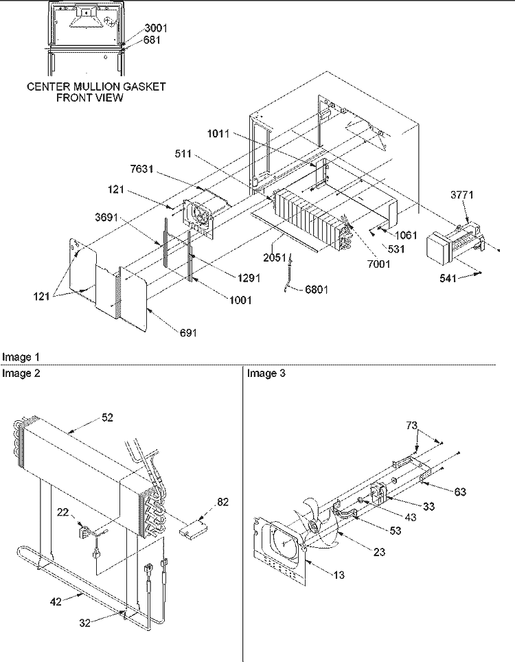 Evaporator and Fan Motor Assy Diagram and Parts List for TN21V2L P1315907W L Amana Refrigerator