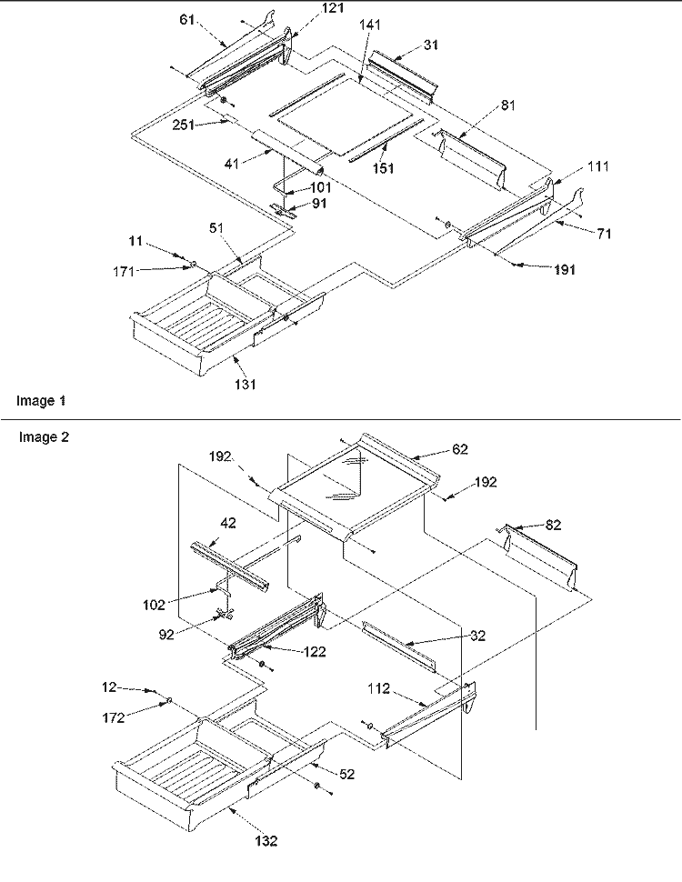 Meatkeeper Assy Diagram and Parts List for TN21V2L P1315907W L Amana Refrigerator