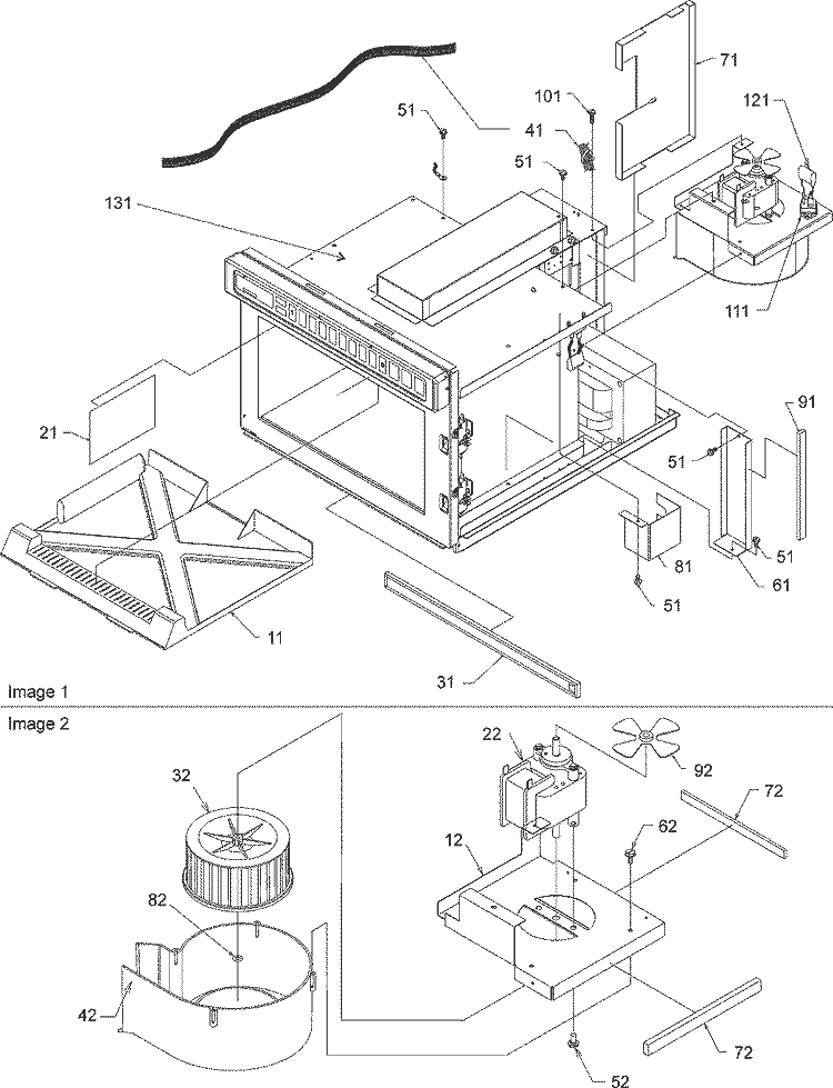 Splash Shield / Blower Diagram and Parts List for CRC18T2OG P1304443M Amana Microwave