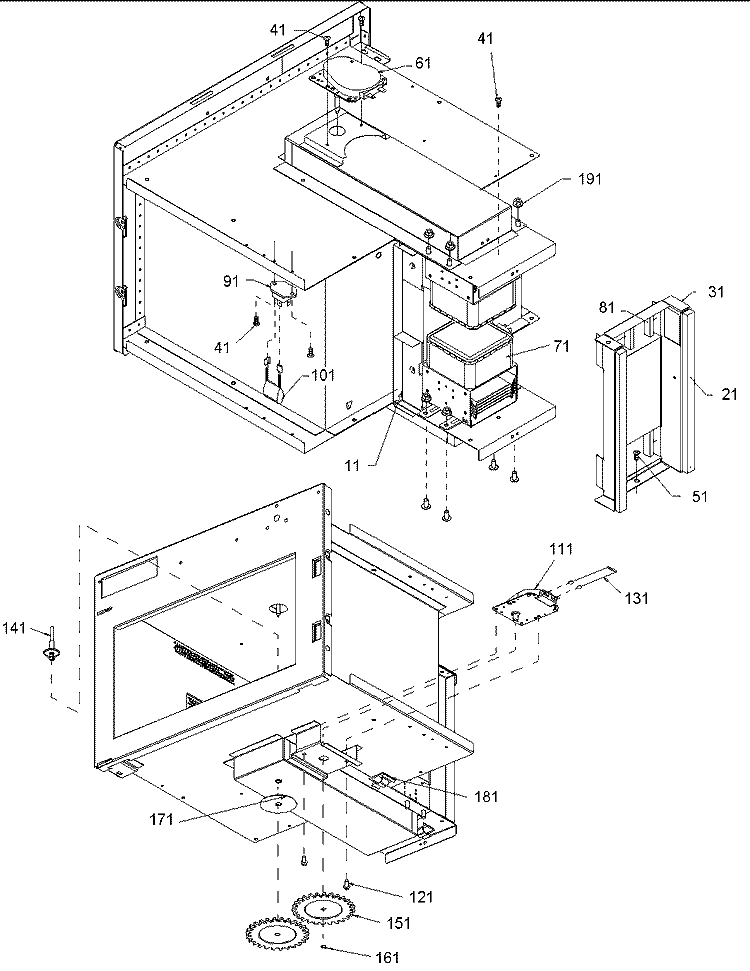 Magnetron / Stirrer Motor Diagram and Parts List for CRC18T2OG P1304443M Amana Microwave
