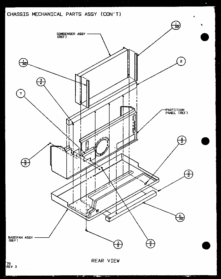Chassis Mechanical Parts Assy (pth12300e/p9806829r) (pth12400e/p9806929r) (pth12300ec/p9811829r) (pth12400ec/p9872329r) Diagram and Parts List for PTH09400F P1102701R Amana Air Conditioner