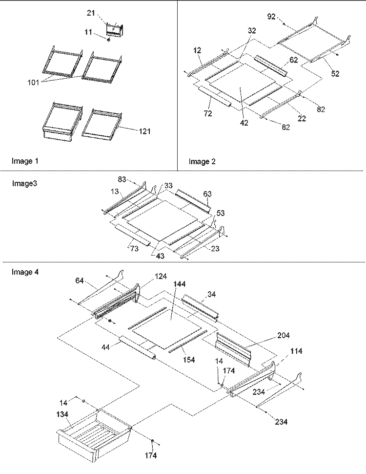 Ref. Feature, Shelf & Meatkeeper Assy Diagram and Parts List for BR18VL P1320703W L Amana Refrigerator