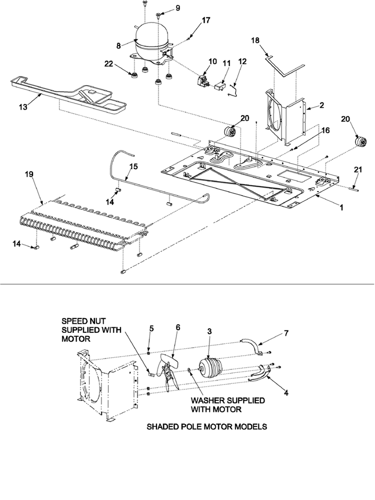 Compressor Diagram and Parts List for XRBR206BB0  Amana Refrigerator