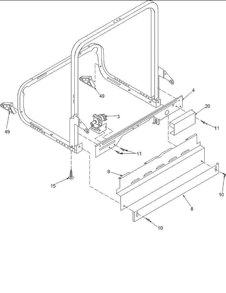 Kickplate Diagram and Parts List for DWA63AB P1318631W Amana Dishwasher