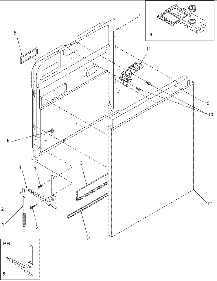 Door Diagram and Parts List for ADW650RAW PADW650RAW0 Amana Dishwasher
