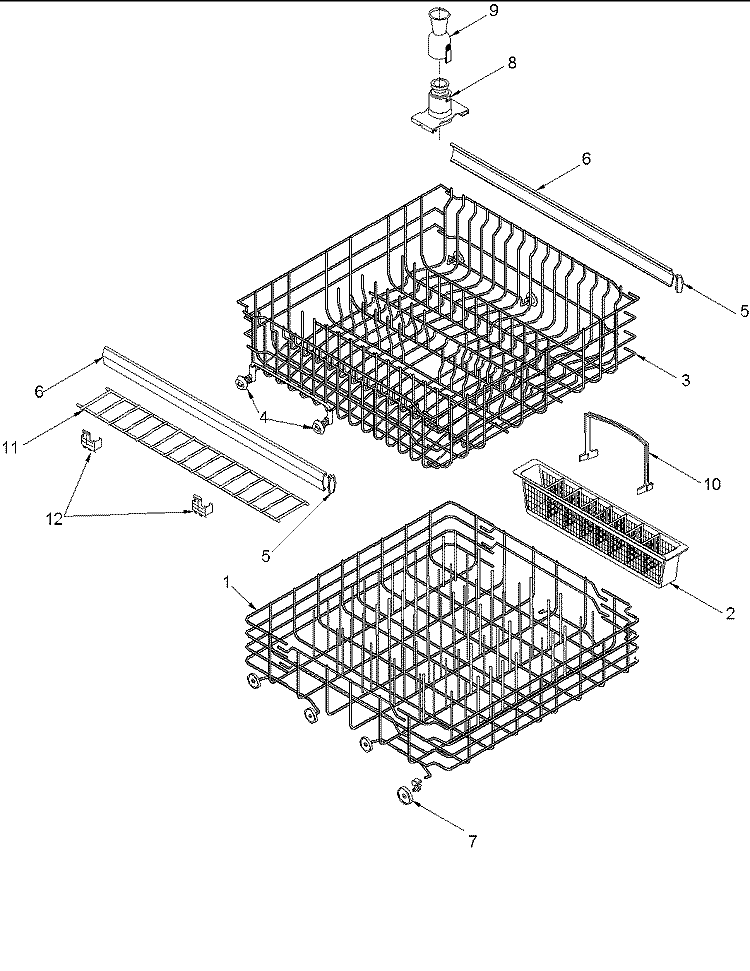 Rack Diagram and Parts List for ADW650RAW PADW650RAW0 Amana Dishwasher