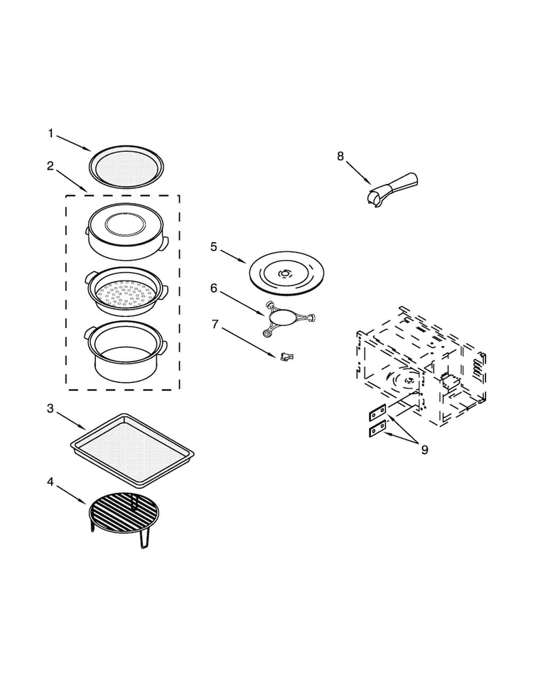 Internal Microwave Parts Diagram and Parts List for MMW7730DS00  Maytag Microwave