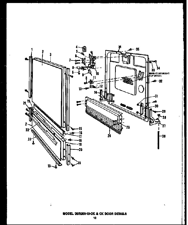 Section 14 Diagram and Parts List for DCR-225-1C-OK  Caloric Dishwasher
