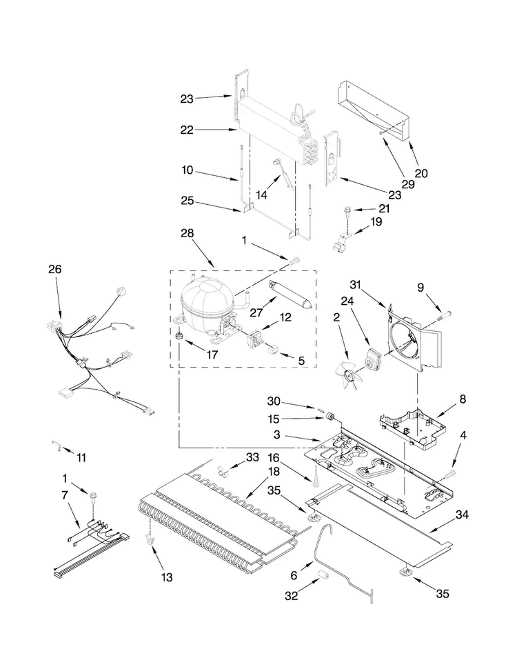 Unit Parts Diagram and Parts List for JFI2089AEP6  Jenn-Air Refrigerator