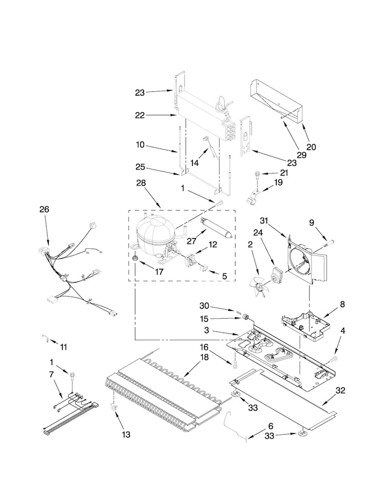 Unit Parts Diagram and Parts List for MFF2258VEB2  Maytag Refrigerator
