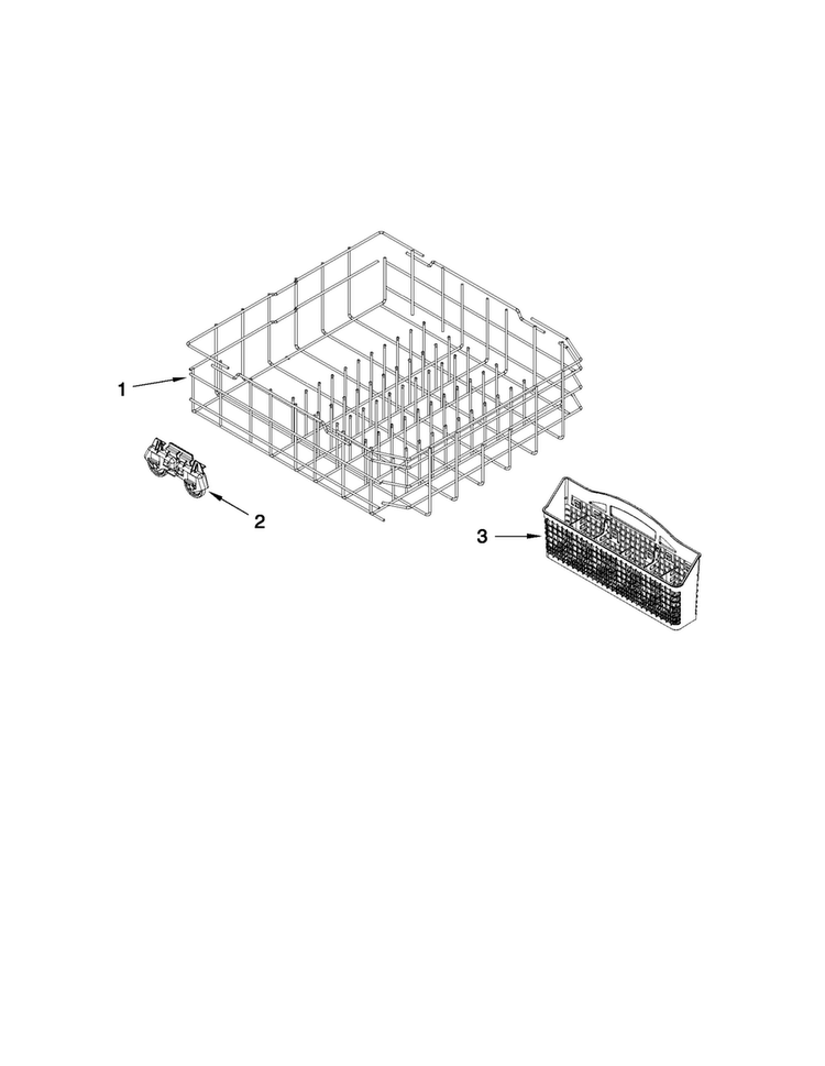 Lower Rack Parts Diagram and Parts List for MDC4809AWB2  Maytag Dishwasher