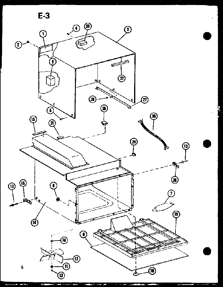 Cabinet Diagram and Parts List for RC-6D P73860-1M Amana Microwave