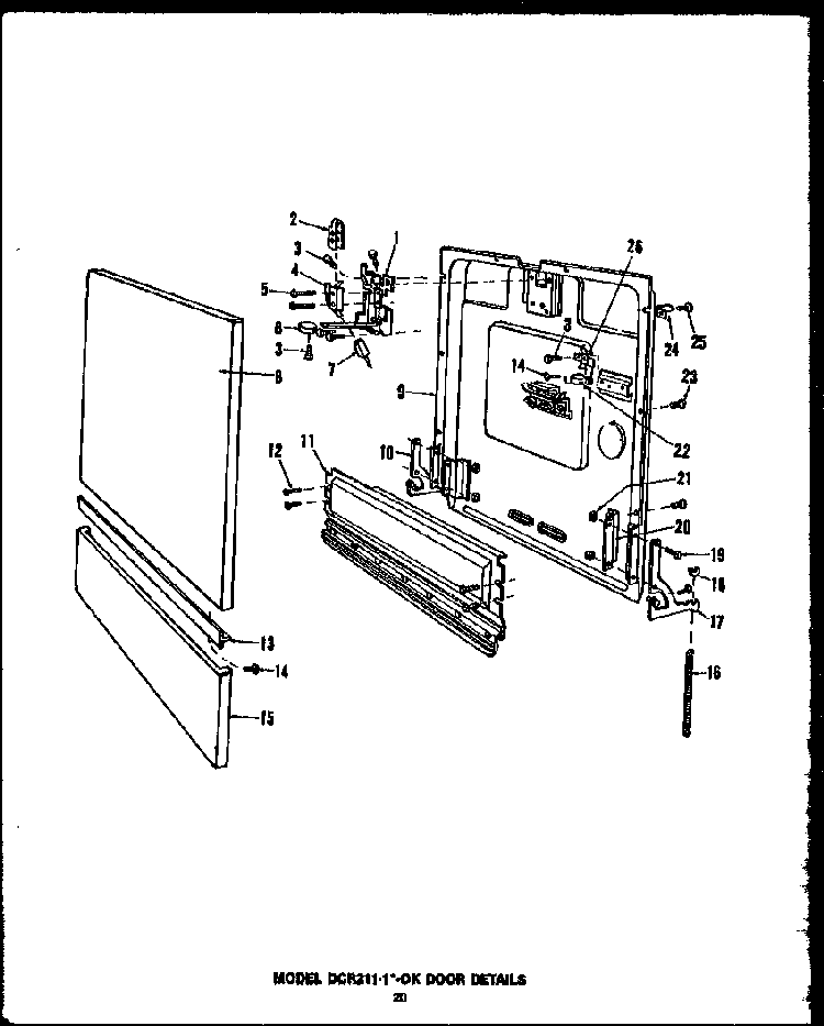 Section 3 Diagram and Parts List for DCR-225-1C-OK  Caloric Dishwasher