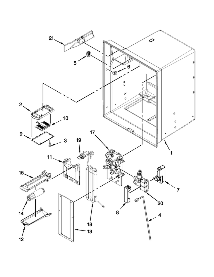 Refrigerator Liner Parts Diagram and Parts List for 5MFX257AA000  Maytag Refrigerator