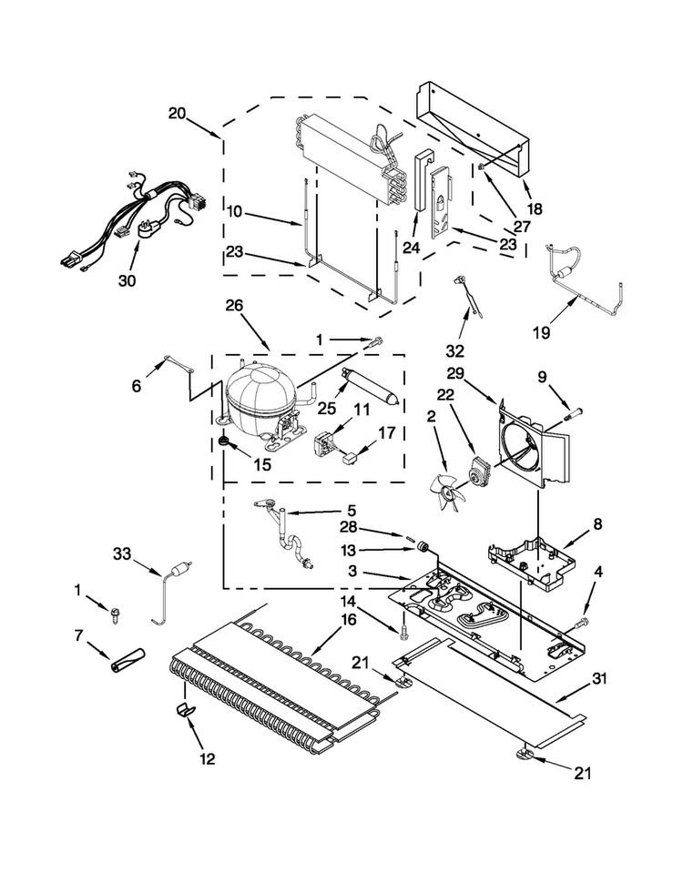 Unit Parts Diagram and Parts List for MFT2673BEW10  Maytag Refrigerator