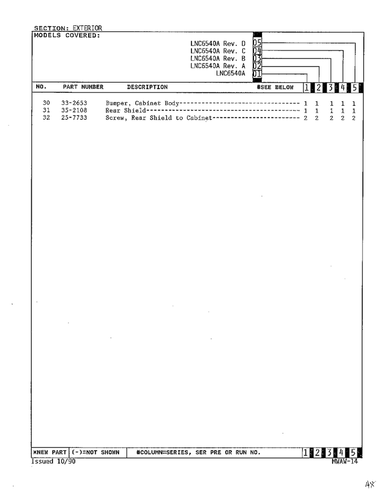 Exterior Page 3 Diagram and Parts List for 6540A REV D Norge Washer