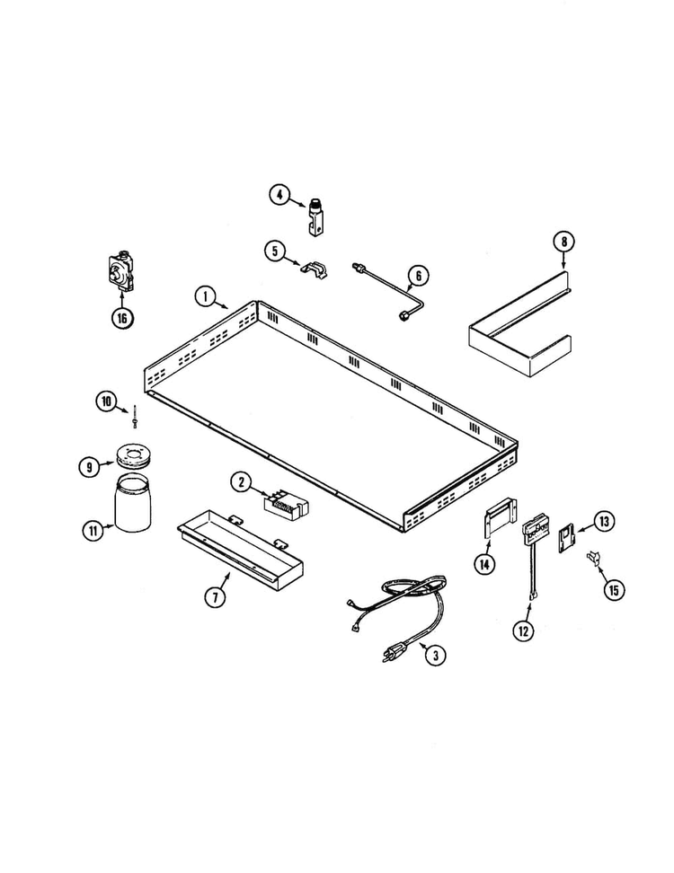 Burner Box Diagram and Parts List for CLGP2720PN  Jenn-Air Cooktop