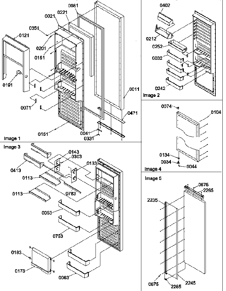 Refrigerator Door Diagram and Parts List for SRD520TW-P1308801WW  Amana Refrigerator