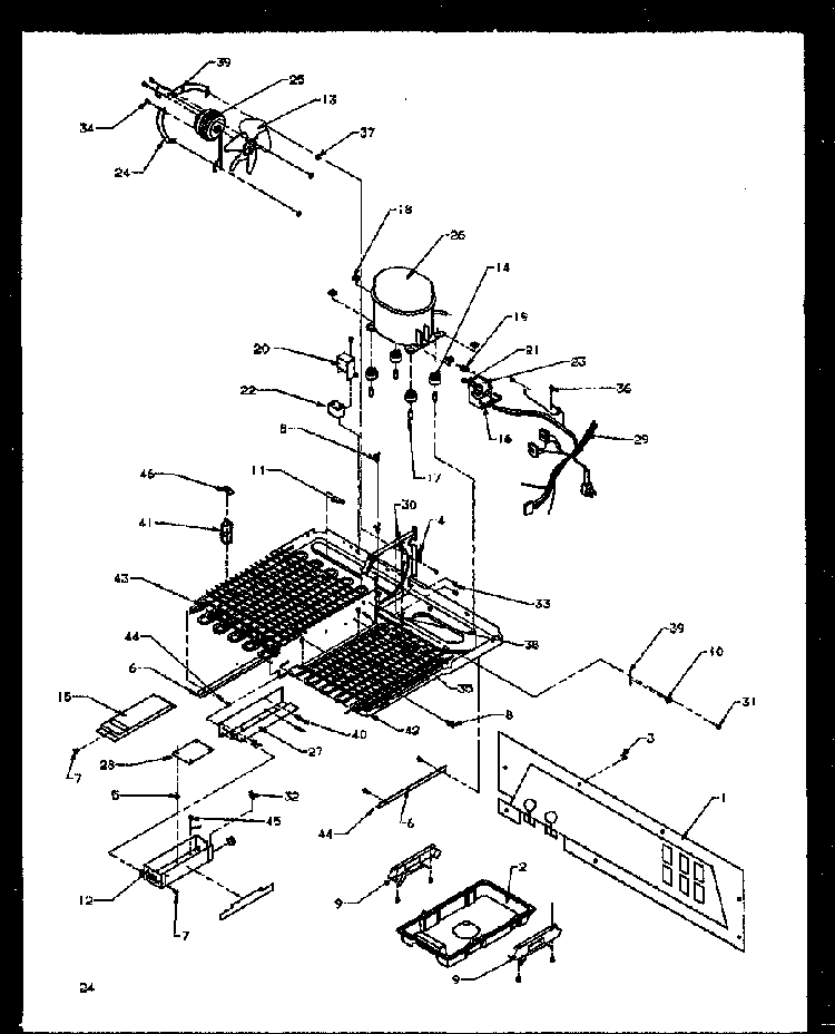 Machine Compartment Diagram and Parts List for SBI20NW-P1162902WW  Amana Refrigerator