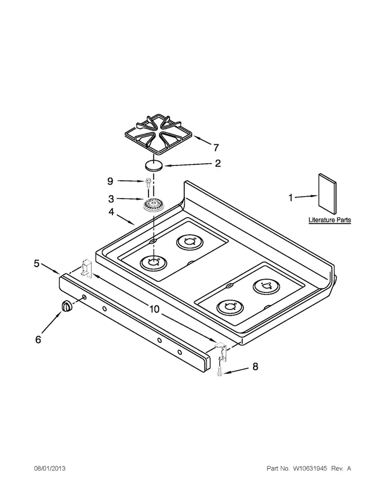 Cooktop Parts Diagram and Parts List for AGR5630BDB0  Amana Range