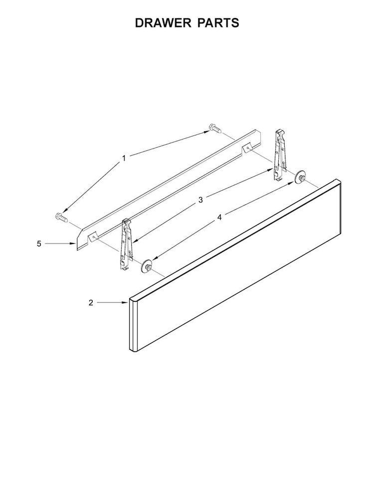 Drawer Parts Diagram and Parts List for JDS1750FP0  Jenn-Air Range