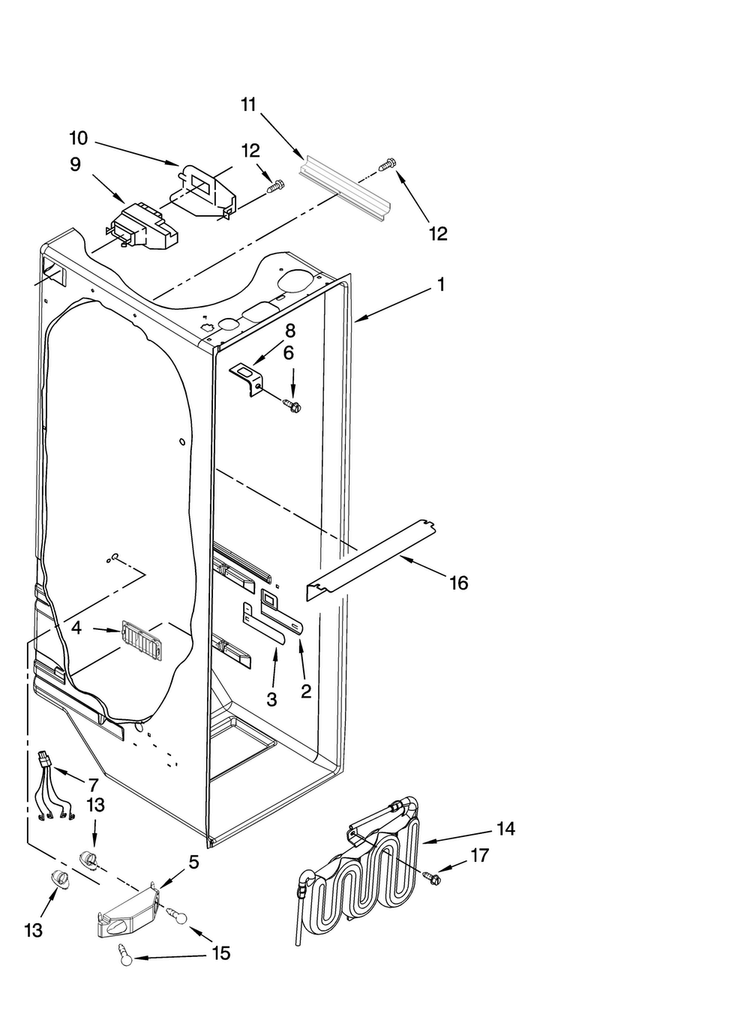 Refrigerator Liner Parts Diagram and Parts List for MSD2552VEB00  Maytag Refrigerator