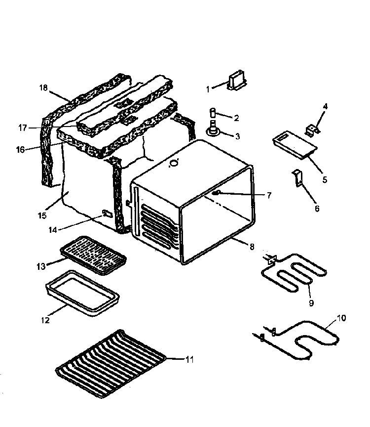 Cabinet Assembly Diagram and Parts List for CC13W P1155203S Amana Range
