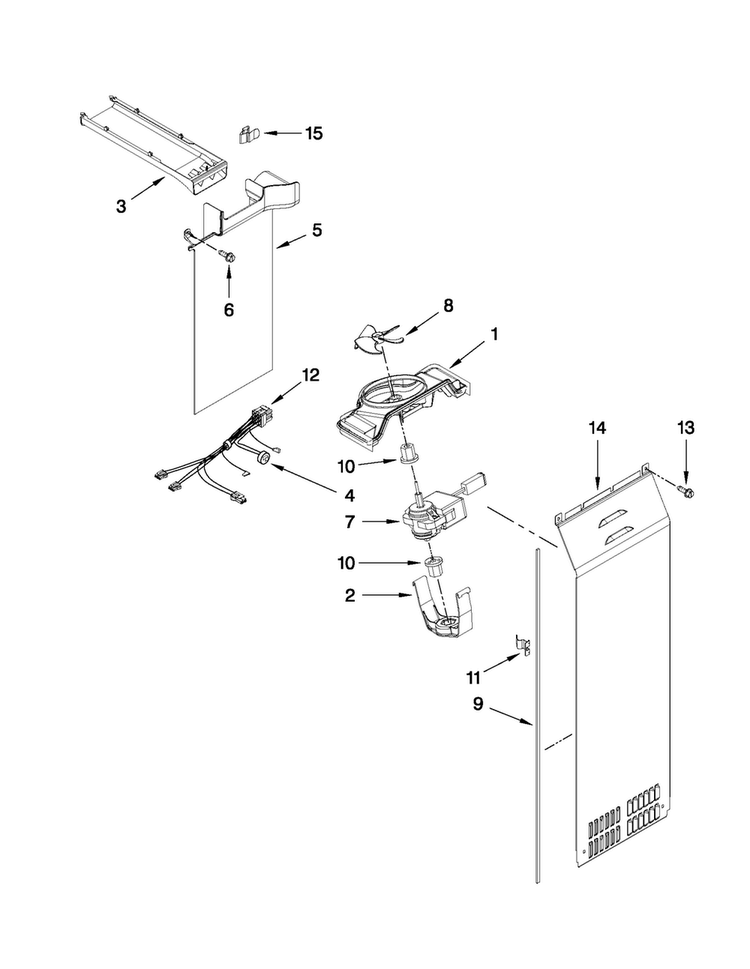 Air Flow Parts Diagram and Parts List for MSB26C4XYM00  Maytag Refrigerator