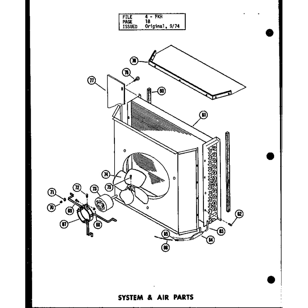 System & Air Parts 3 Diagram and Parts List for D54475-1 P54475-1C Amana Air Conditioner