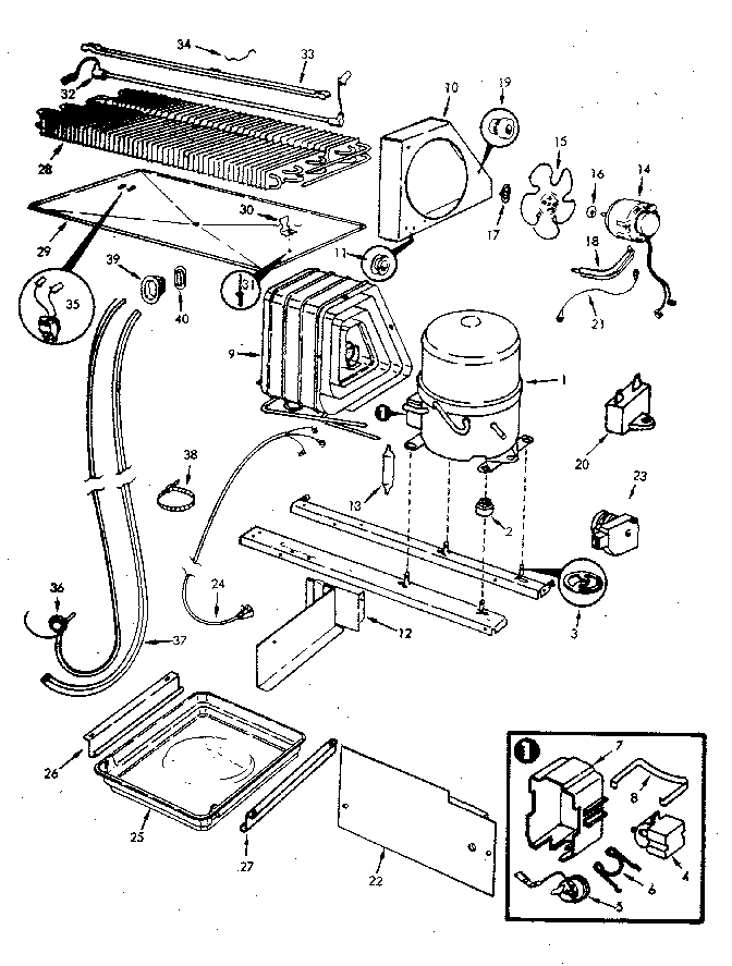 Unit Compartment & System Diagram and Parts List for JRT191B M9C64B Jenn-Air Refrigerator