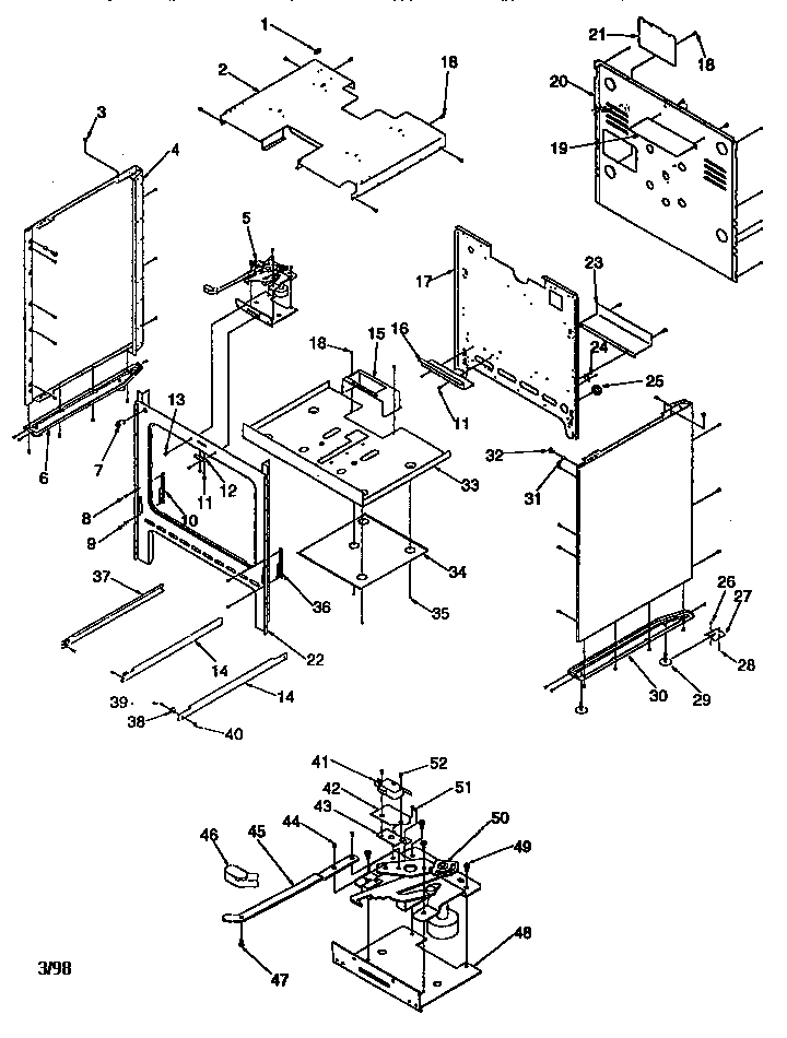 Cabinet Diagram and Parts List for ARG7301W-P1143315NW  Amana Range