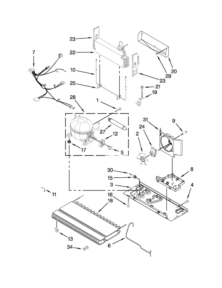 Unit Parts Diagram and Parts List for MFI2665XEM8  Maytag Refrigerator