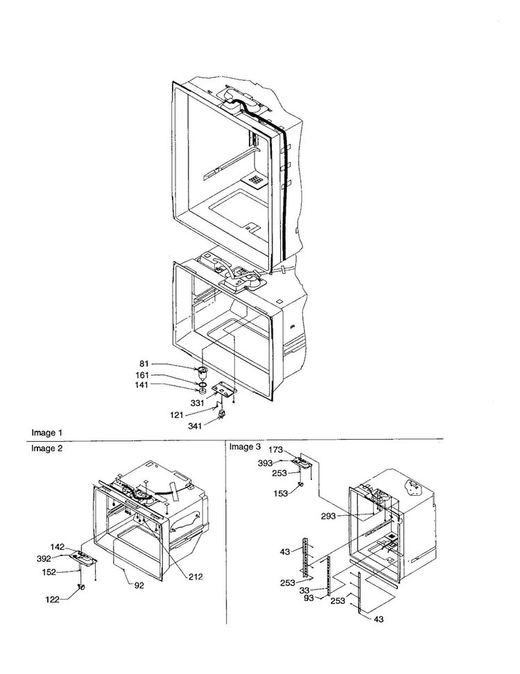 Light Switches/drain Funnel Diagram and Parts List for BC21V1C-P1325022WC  Amana Refrigerator