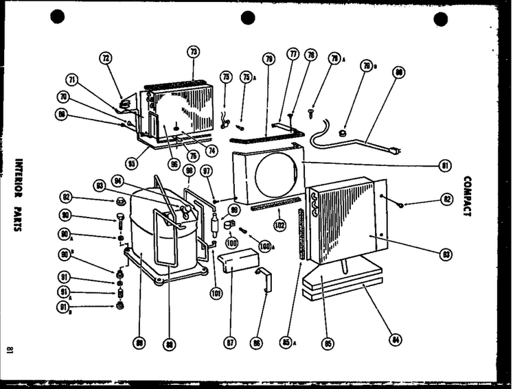 Interior Parts Diagram and Parts List for 109-2GM P54336-38R Amana Air Conditioner