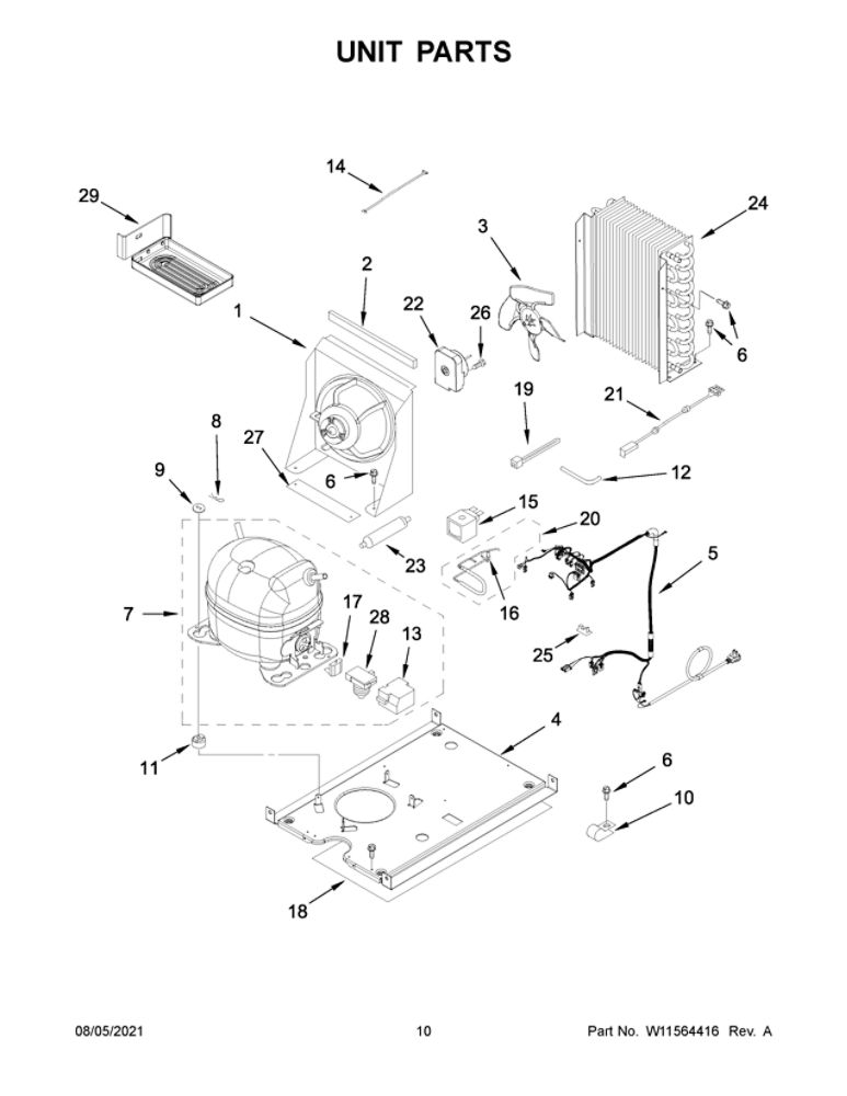 Unit Parts Diagram and Parts List for JUIFN15HX01  Maytag Ice Maker