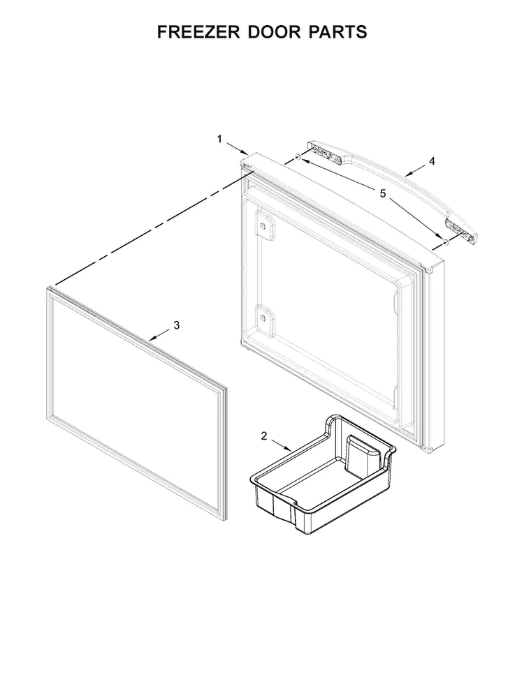 Freezer Door Parts Diagram and Parts List for MFW2055YEB01  Maytag Refrigerator