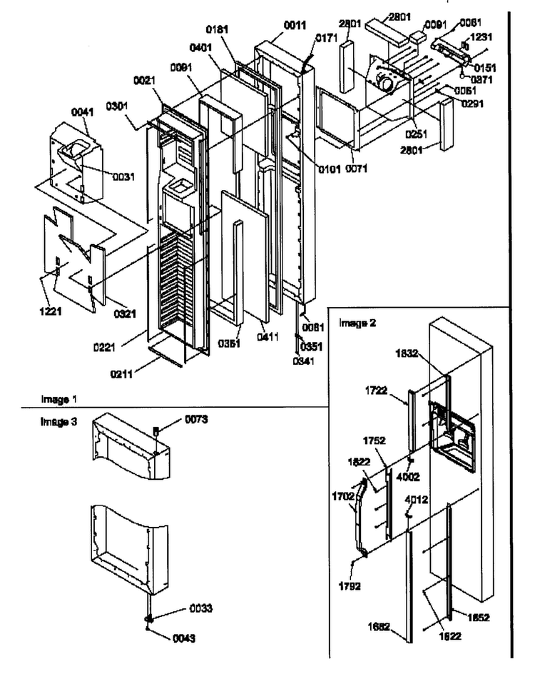 Freezer Door Diagram and Parts List for SCD25TW-P1190426WW  Amana Refrigerator
