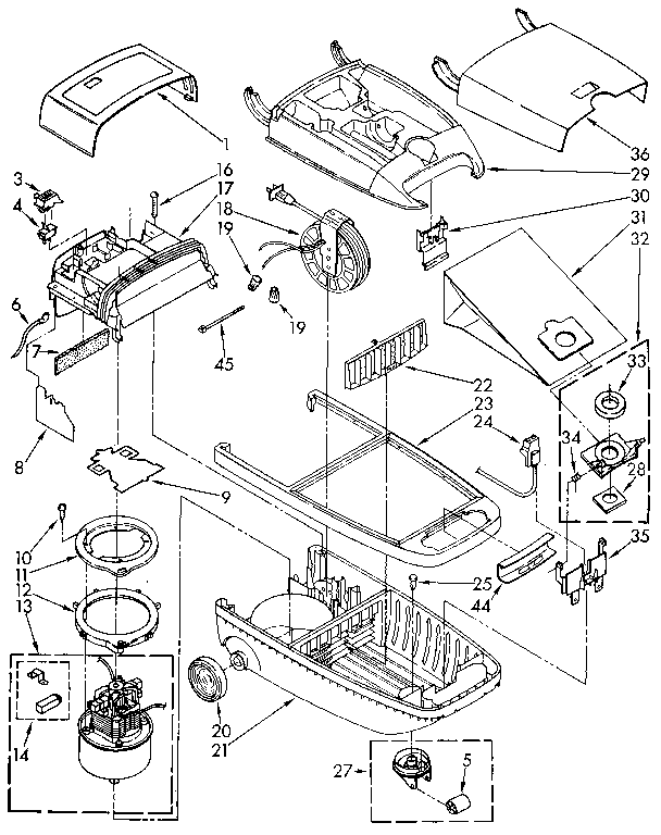 Vacuum Cleaner Diagram and Parts List for 1162235090  Kenmore Canister Vacuum
