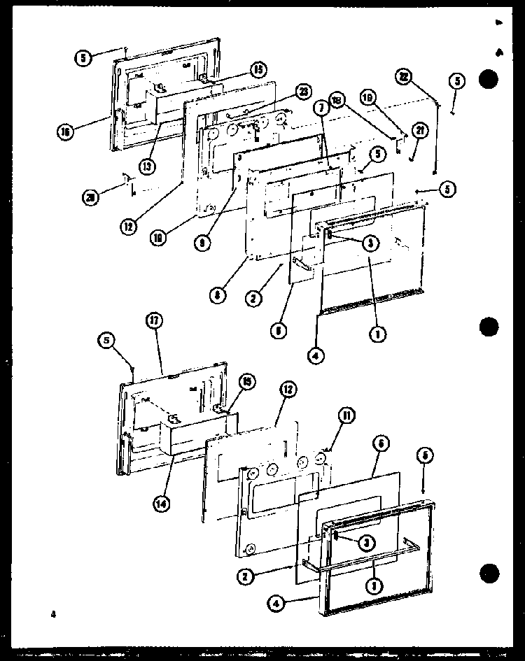 Doors Diagram and Parts List for AO-24SC-P85567-5S  Amana Wall Oven