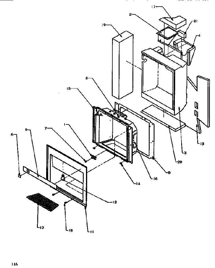 Ice & Water Cavity Diagram and Parts List for SXD520NW-P1181101WW  Amana Refrigerator