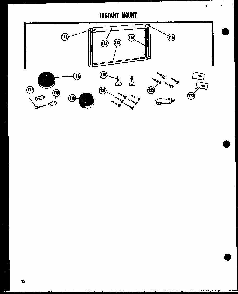 Instant Mount (5-sp) (5p-2em) (6p-2em) (7p-2em) (5-spm) (7p-2e) (6p-5f) Diagram and Parts List for 109-2EM  Amana Air Conditioner