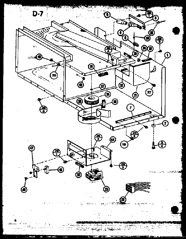 Blower/wiring Harness Diagram and Parts List for RRL-9TC P75533-6M Amana Microwave
