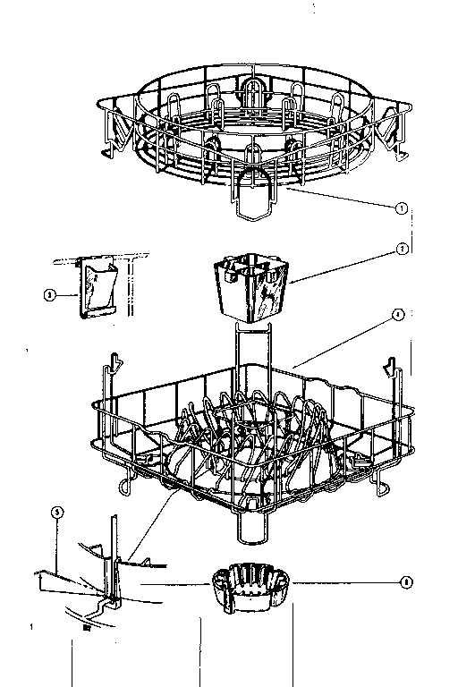 Rack Assemblies Diagram and Parts List for SDWP2410  Kenmore Dishwasher