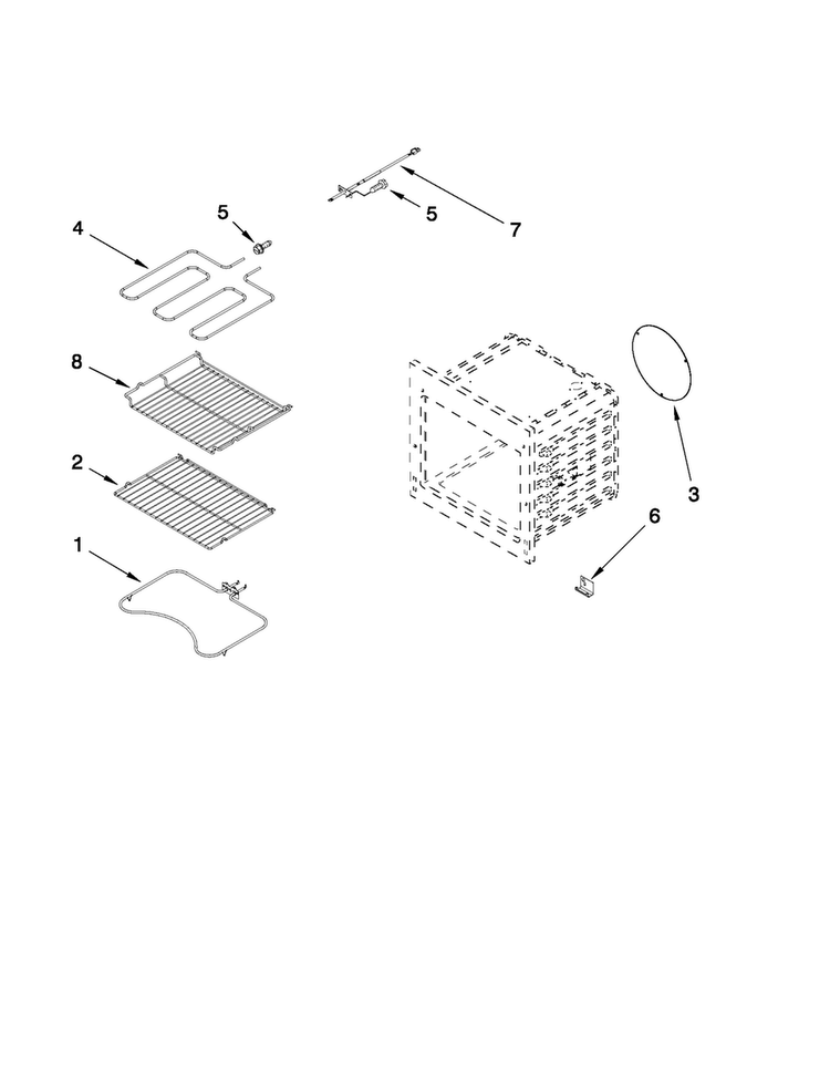 Internal Oven Parts Diagram and Parts List for MEW5527DDB17  Maytag Wall Oven