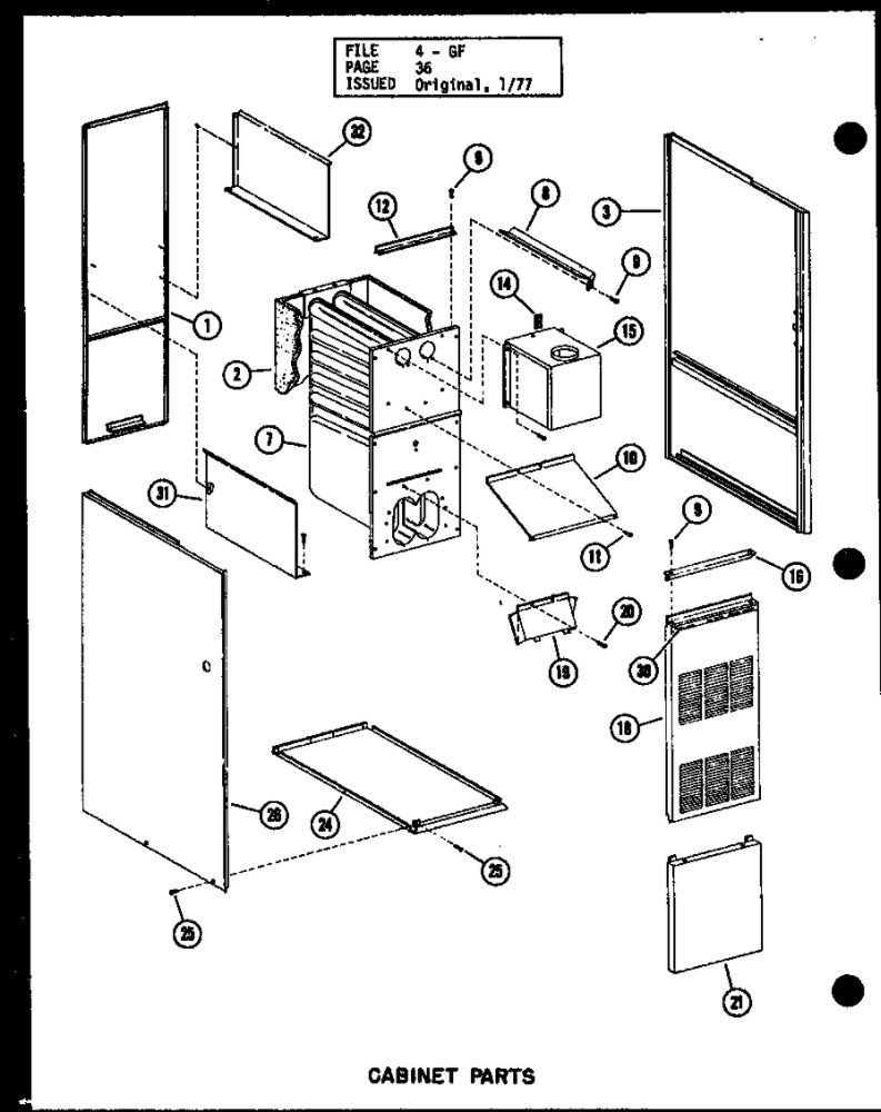 Cabinet Parts 4 Diagram and Parts List for GH-80DE P96380-2F Amana Furnace