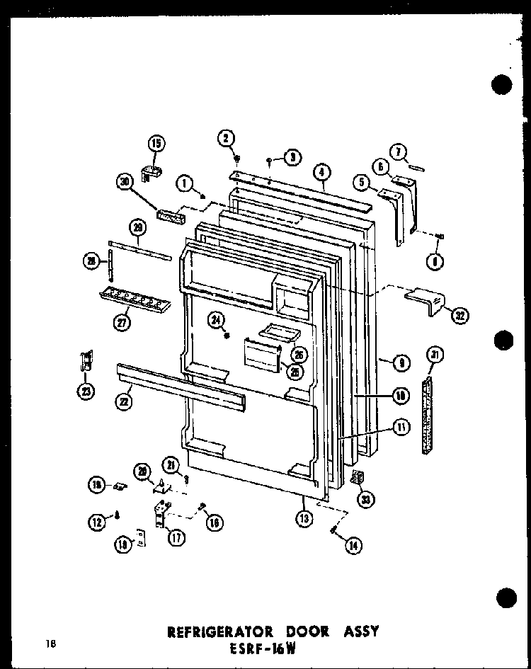Section 1 Diagram and Parts List for ESRC316B-L-P73500-1WL  Amana Refrigerator