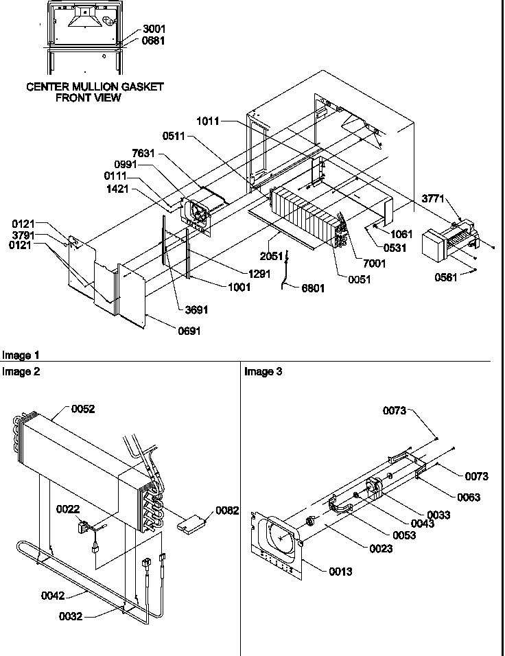Evaporator And Fan Motor Assemblies Diagram and Parts List for THI21TL-P1302602WL  Amana Refrigerator