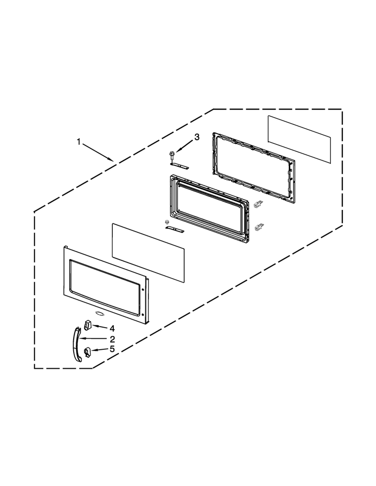 Door Parts Diagram and Parts List for JMV9186WP2  Jenn-Air Microwave